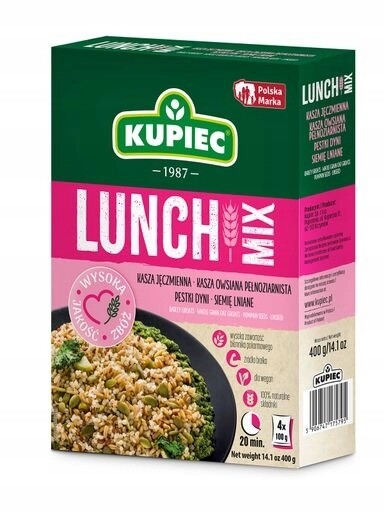 6 x Kupiec Lunch Mix ječná kaše, ovesná kaše (karton) 4x100 g