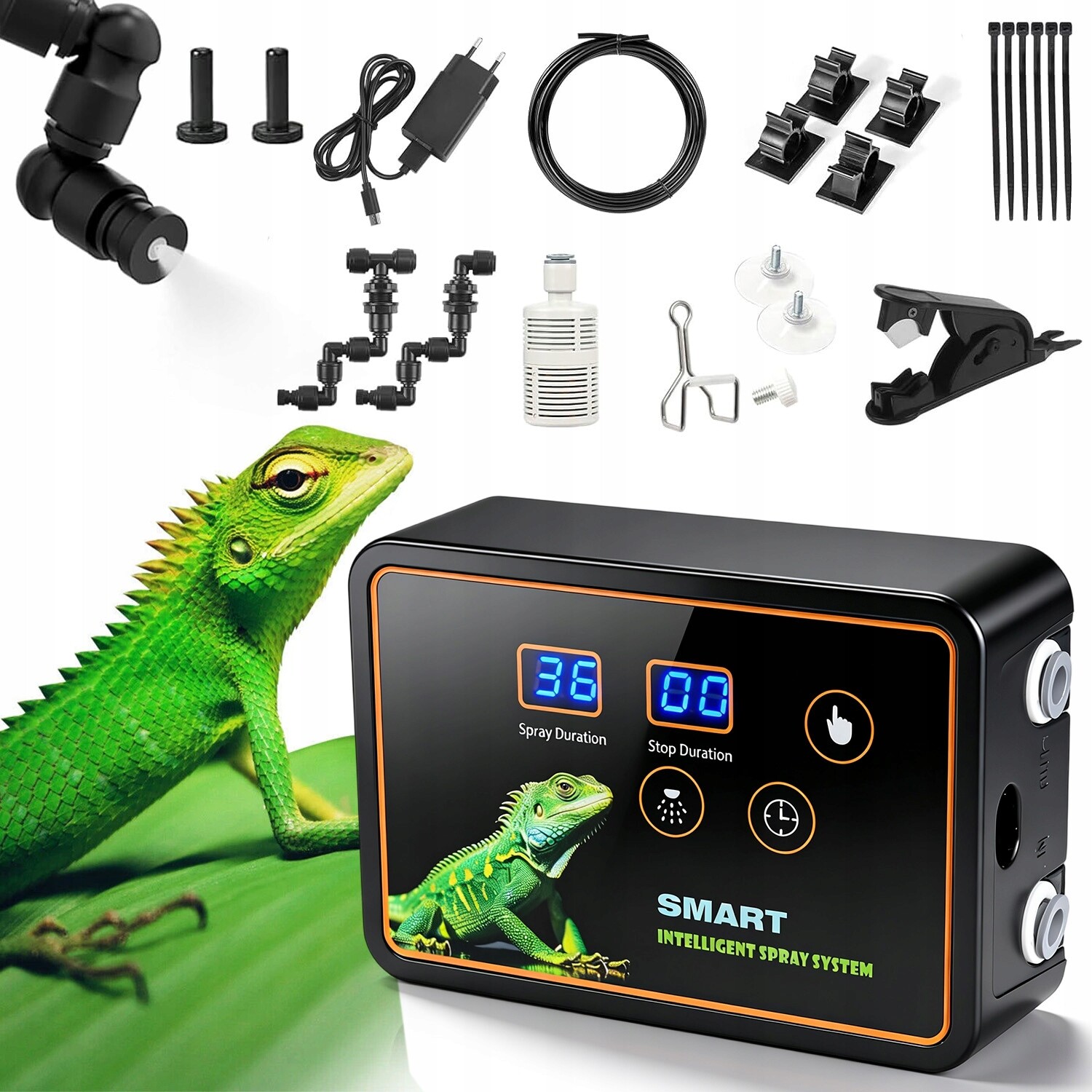 Inteligentní Zvlhčovač Vzduchu S 2 Tryskami 360° Časovač 5 M Hadice Pro Terárium Plazů