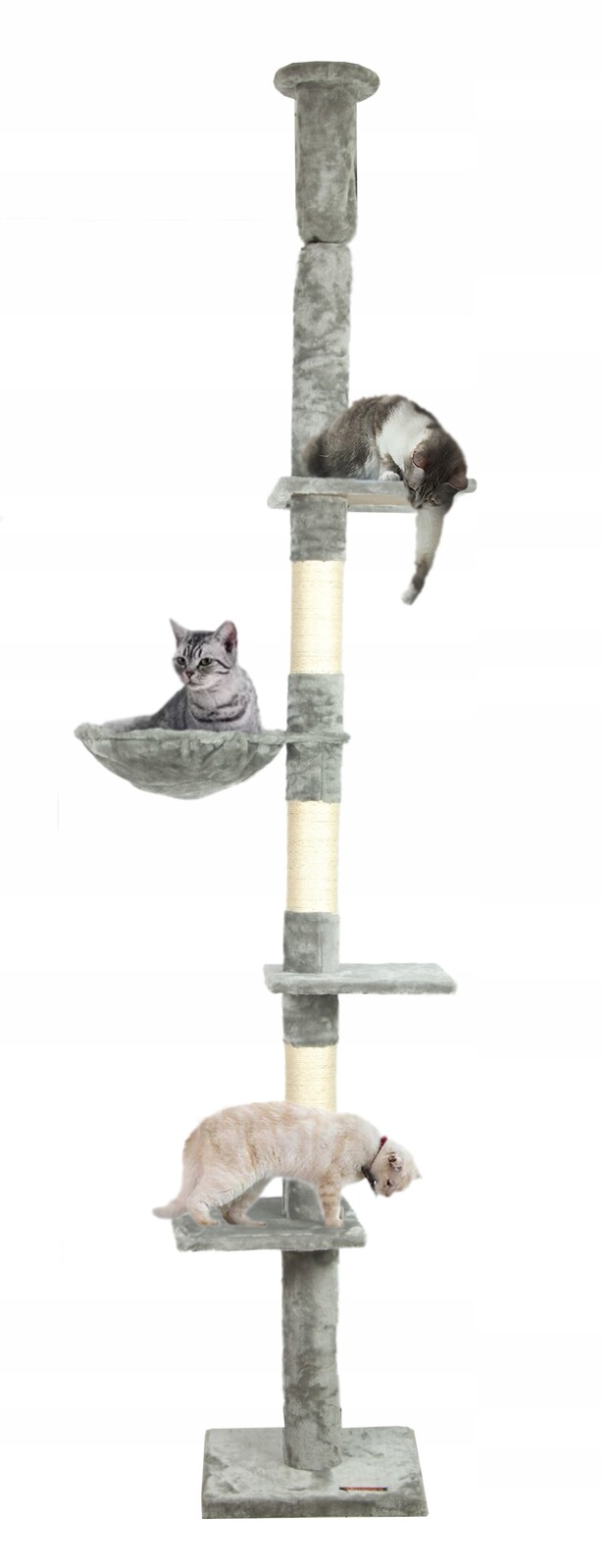 Drapak Pro Kočky Stropní Černý Koš Pelíšek 238-258 cm