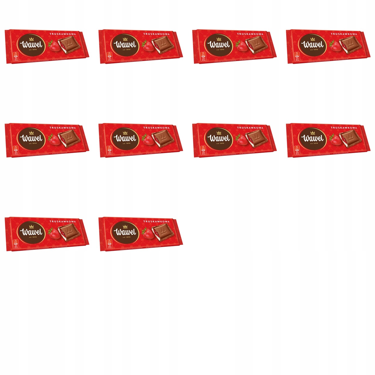 10x 90g Wawel jahodová čokoláda v krabičce