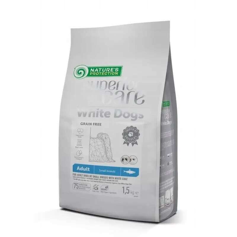 Nature's Protection White Dogs Herring Adult Small Breeds 1,5 kg