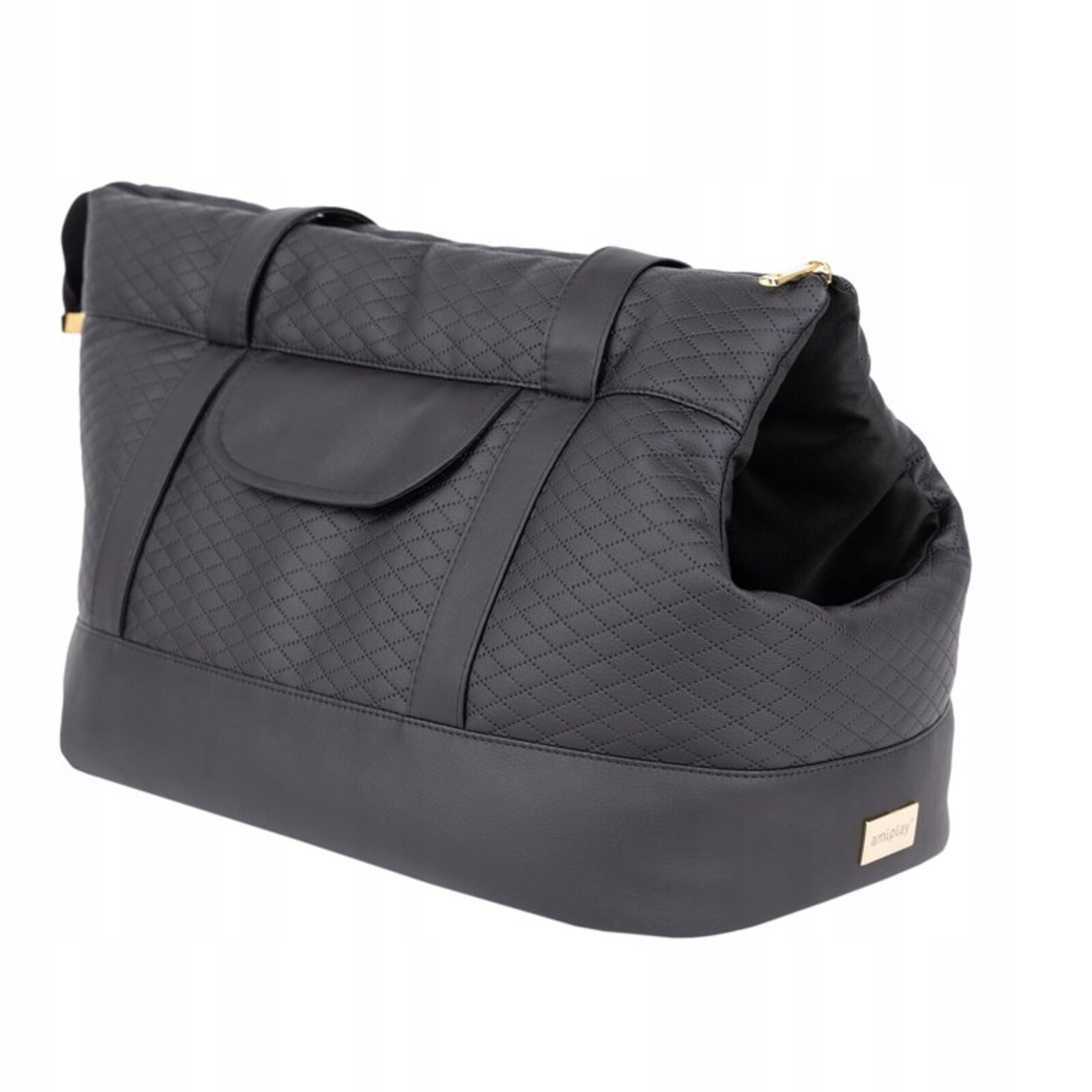 Taška pro psa amiplay, syntetická, černá, pohodlná, pevná, 42 cm