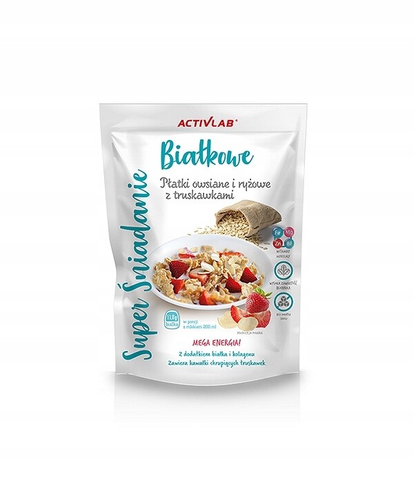 6 x Ovesné vločky a rýžové vločky s jahodami 300 Bílkové Snídaně