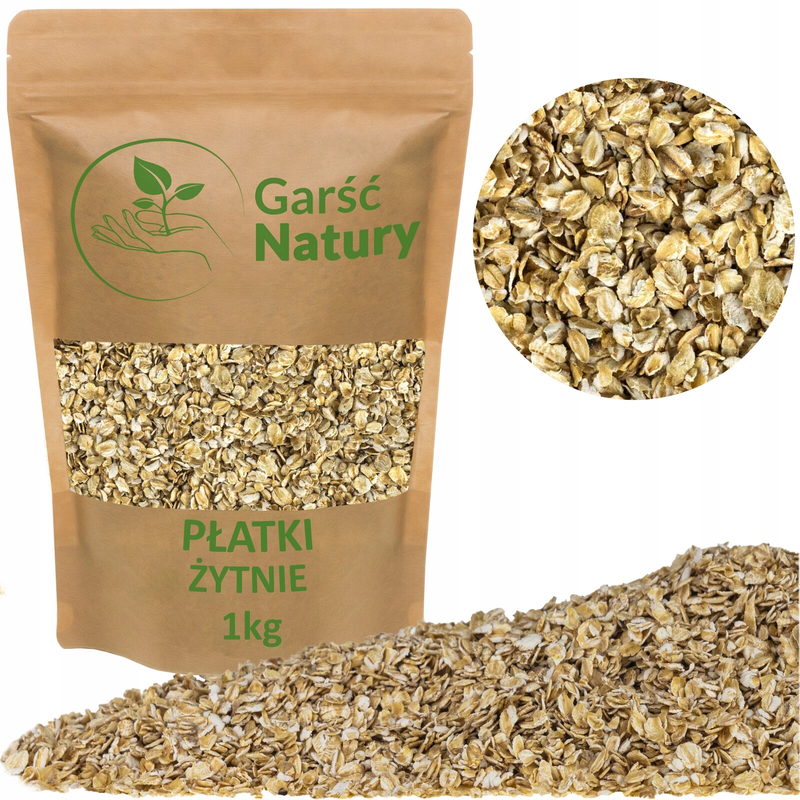 7 x Garść Natury Žitné vločky 1 kg