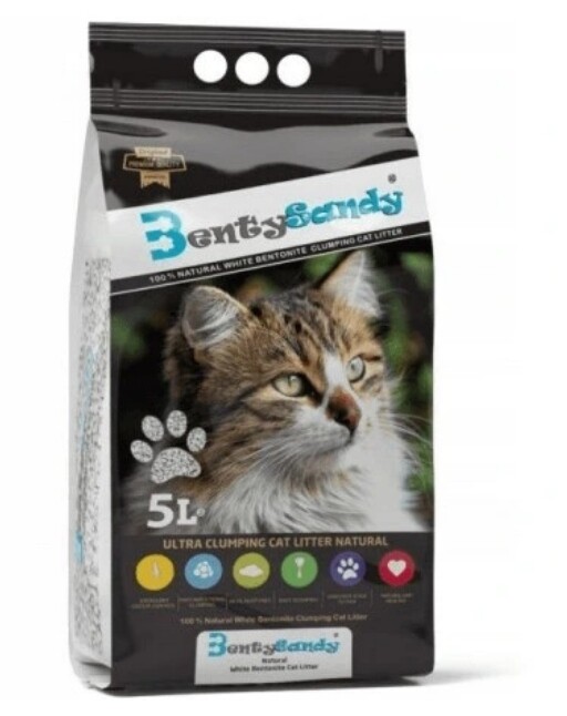 Stelivo pro kočky BentySandy 5l přírodní bentonit