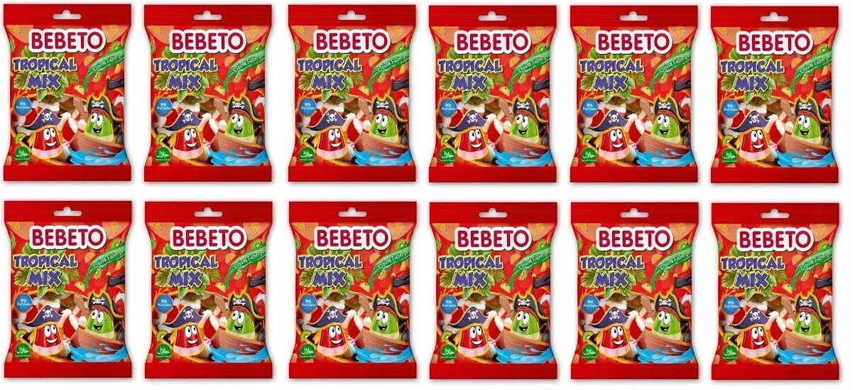 12 x 80 g Bebeto Želé Bonbony tropické mix Karton