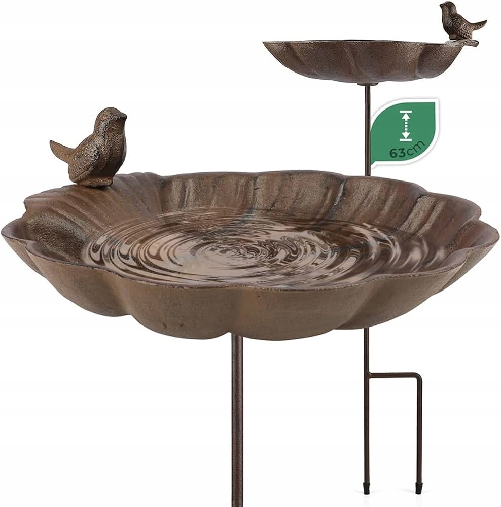 Stojící napáječka a koupel pro ptáky z litiny, 64 cm Wildlife Friend