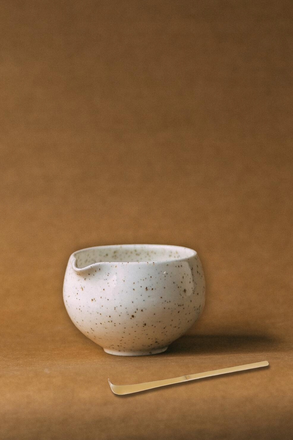 Miska Matcha Bílá sada bambusové lžičky na matchu bonus