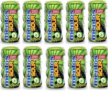10x 30g žvýkačka Mentos Sour Gum Greenapple v krabičce
