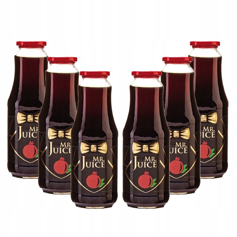 Přírodní šťáva z granátových jablek lisovaná, nečištěná, pasterizovaná, 6 ks x 1.0 l