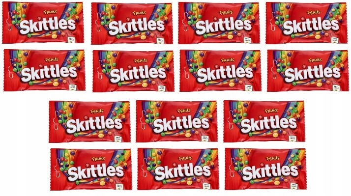 14x 38g Skittles Fruits dražé ovocné bonbóny Karton
