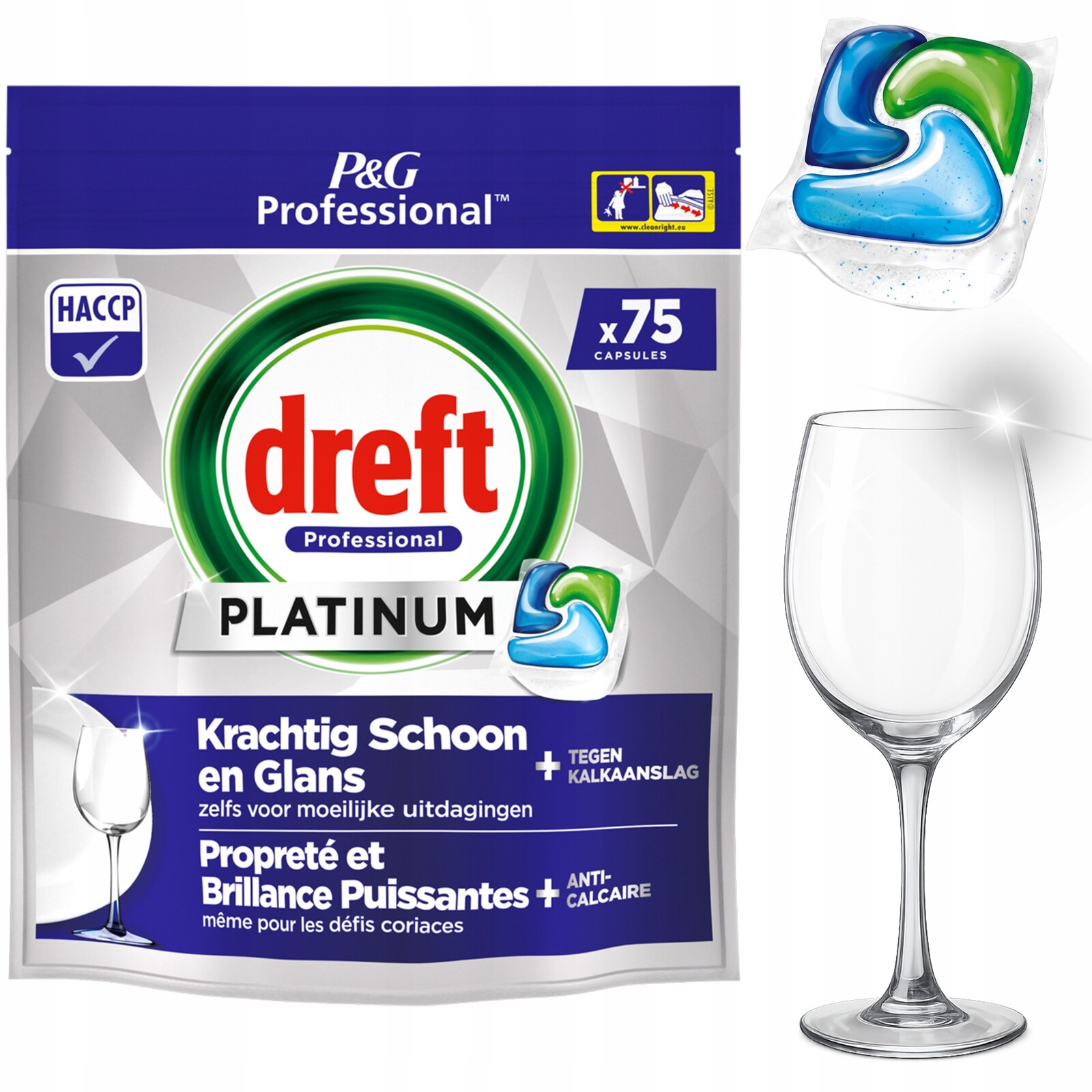 Dreft Tablety Do Myčky Professional Platinum 3v1 Regular Ochranné 75ks