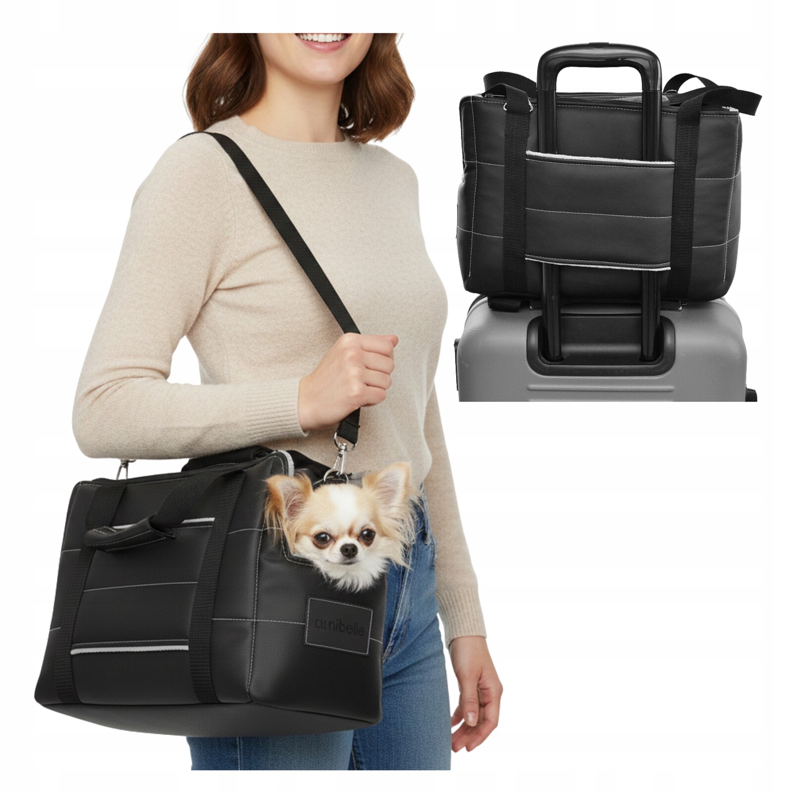 Taška Přepravka Sedačka pro psa kočku do letadla a auta Pelíšek 5v1