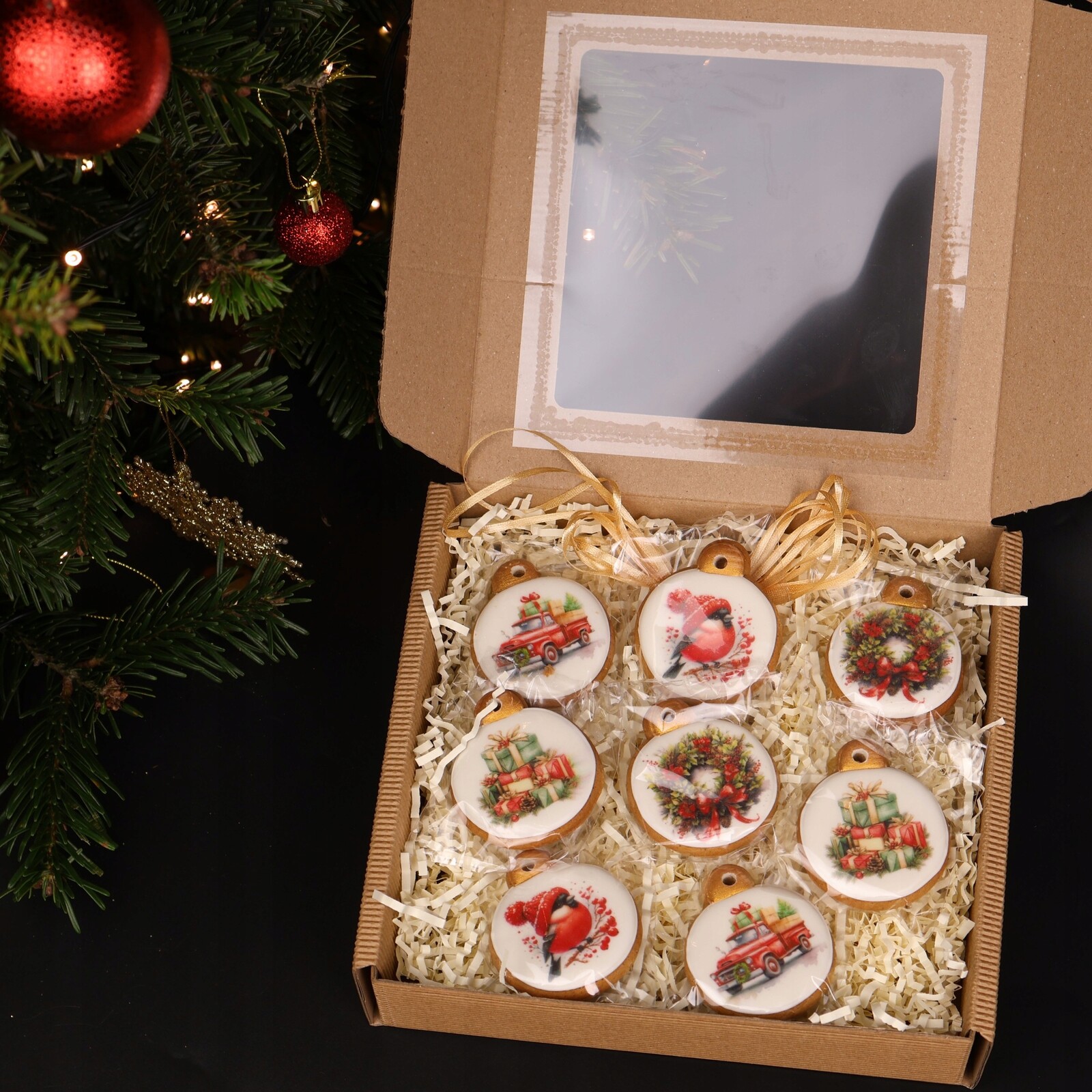 Perníky jako dárek 8 ks Perníky na vánoční stromeček