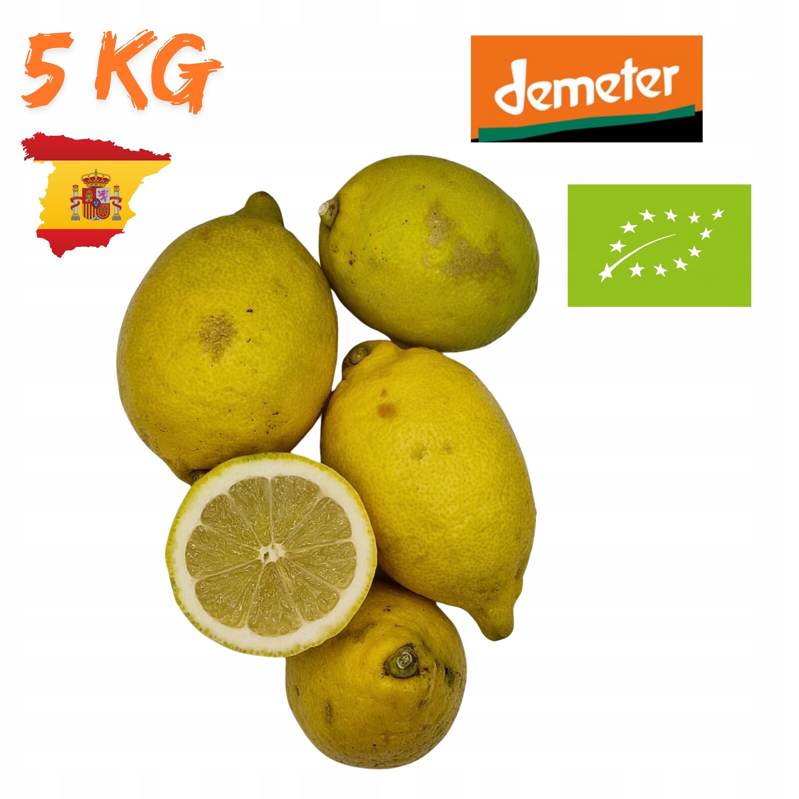 Citron Ekologický Demeter 5 Kg Premium Čerstvý Nevoskovaný Ze Španělska