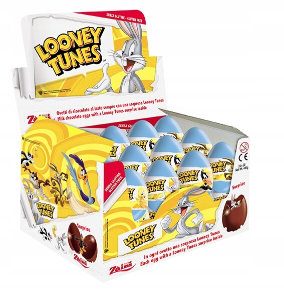 Čokoládová Vajíčka Překvapení Looney Tunes Zaini Karton 24 Kusů x 20 G
