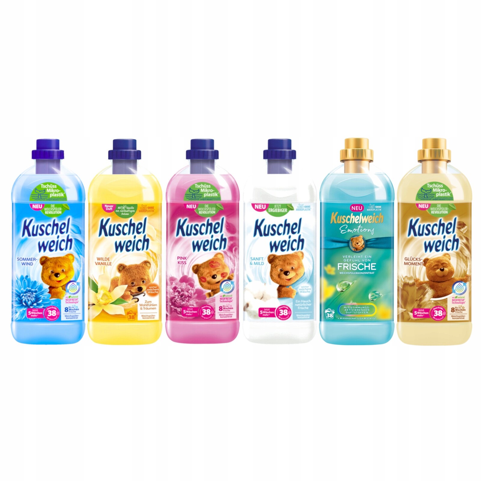 Tekutá aviváž Kuschelweich Sada mix 6 x 1 l (6 x 38 praní)