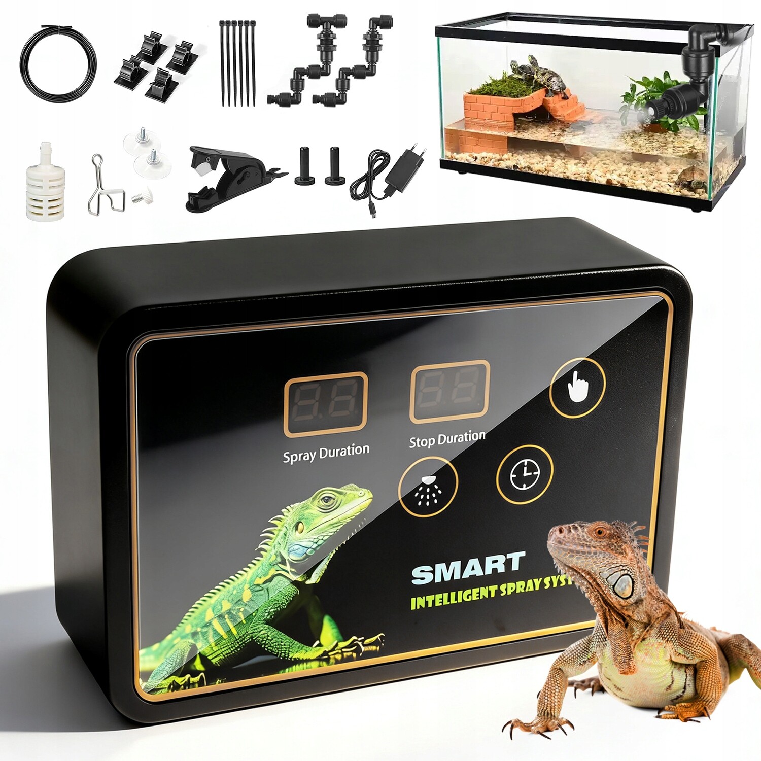 Zavlažovač Do Terária S Časovačem, 2 Trysky 360 Stupňů Pro Plazy