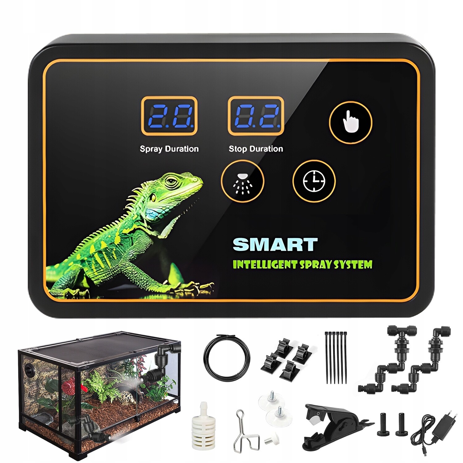 Inteligentní Zvlhčovač Pro Obojživelníky S Hadicí 5 M, Tryskami 360 A Sprejem