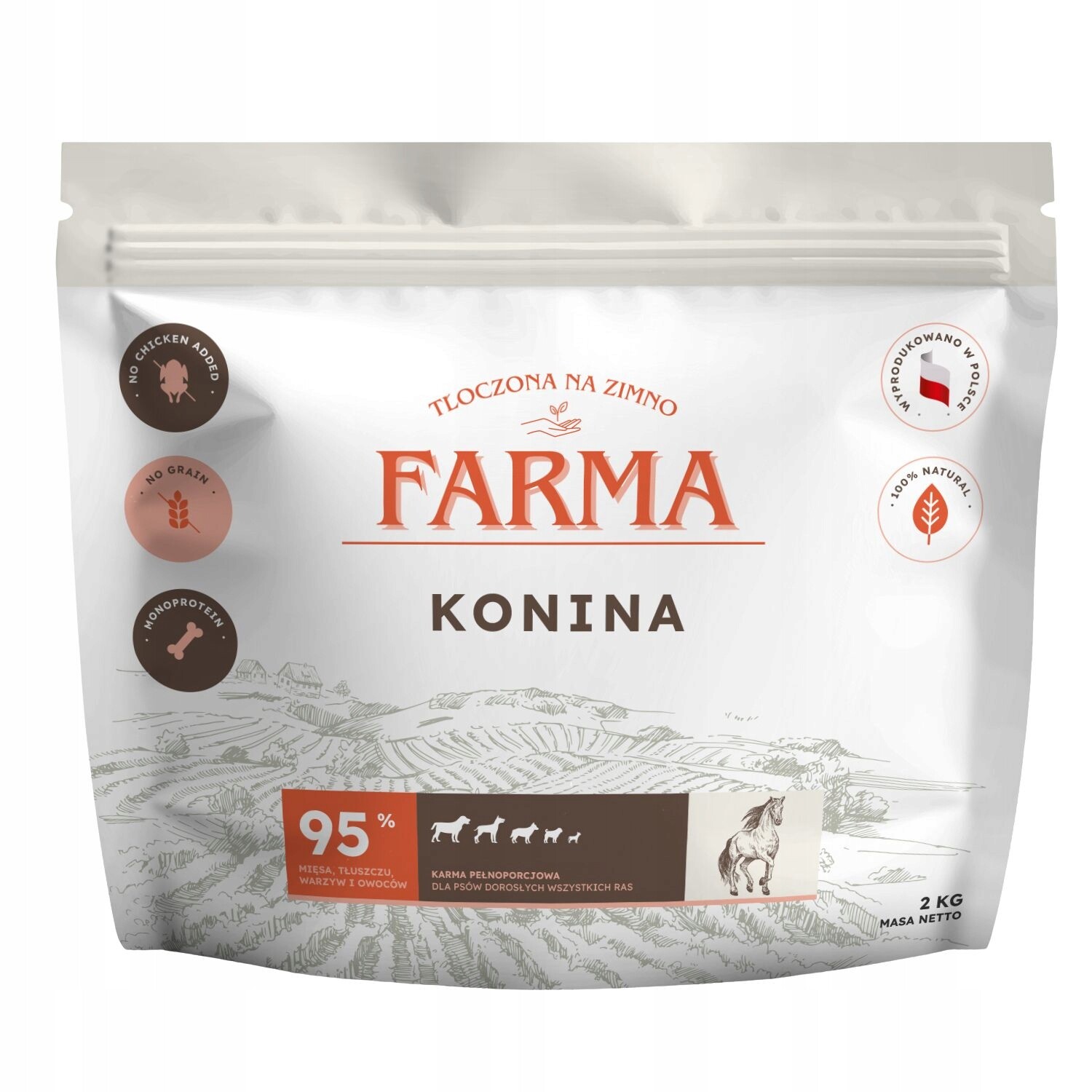 Farma Konina krmivo pro psy lisované za studena 2 kg