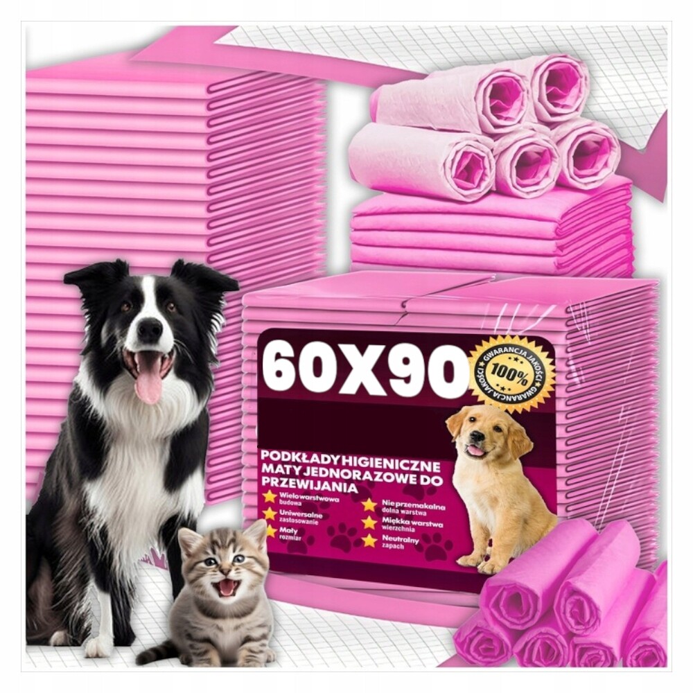 Hygienické Podložky Pro Psa Kočku 60x90CM Silné 100 Kusů Pro Výuku