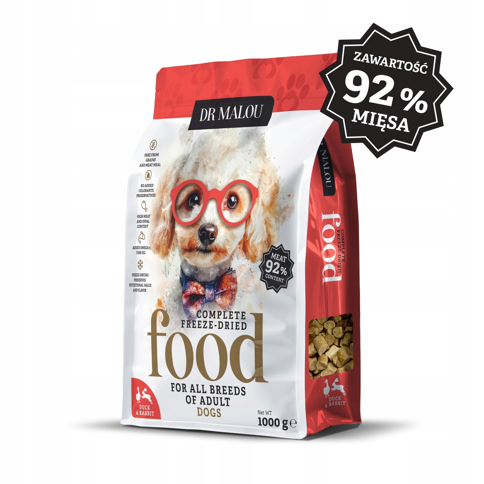 Kachna s králíkem – lyofilizované krmivo pro dospělé psy