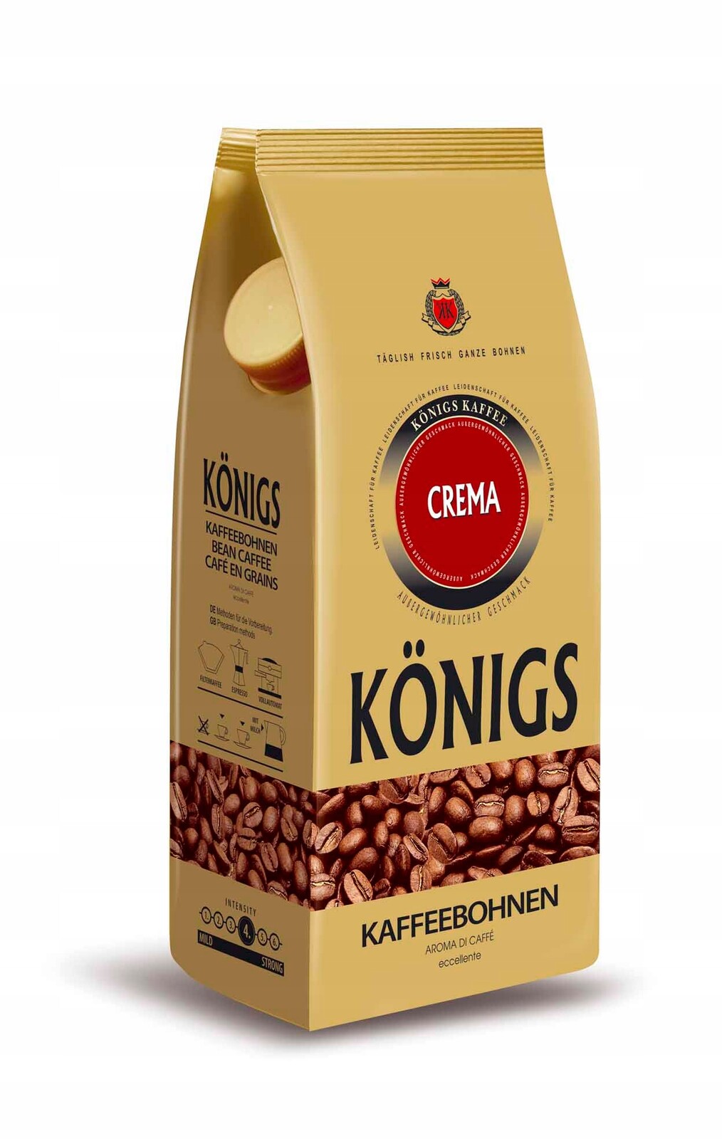 Káva zrnková Königs smíšená černá veganská 1000 g