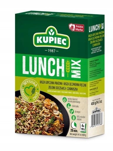 6 x Kupiec Lunch Mix pohanková kaše, pupečník, čočka, (karton) 4x100 g