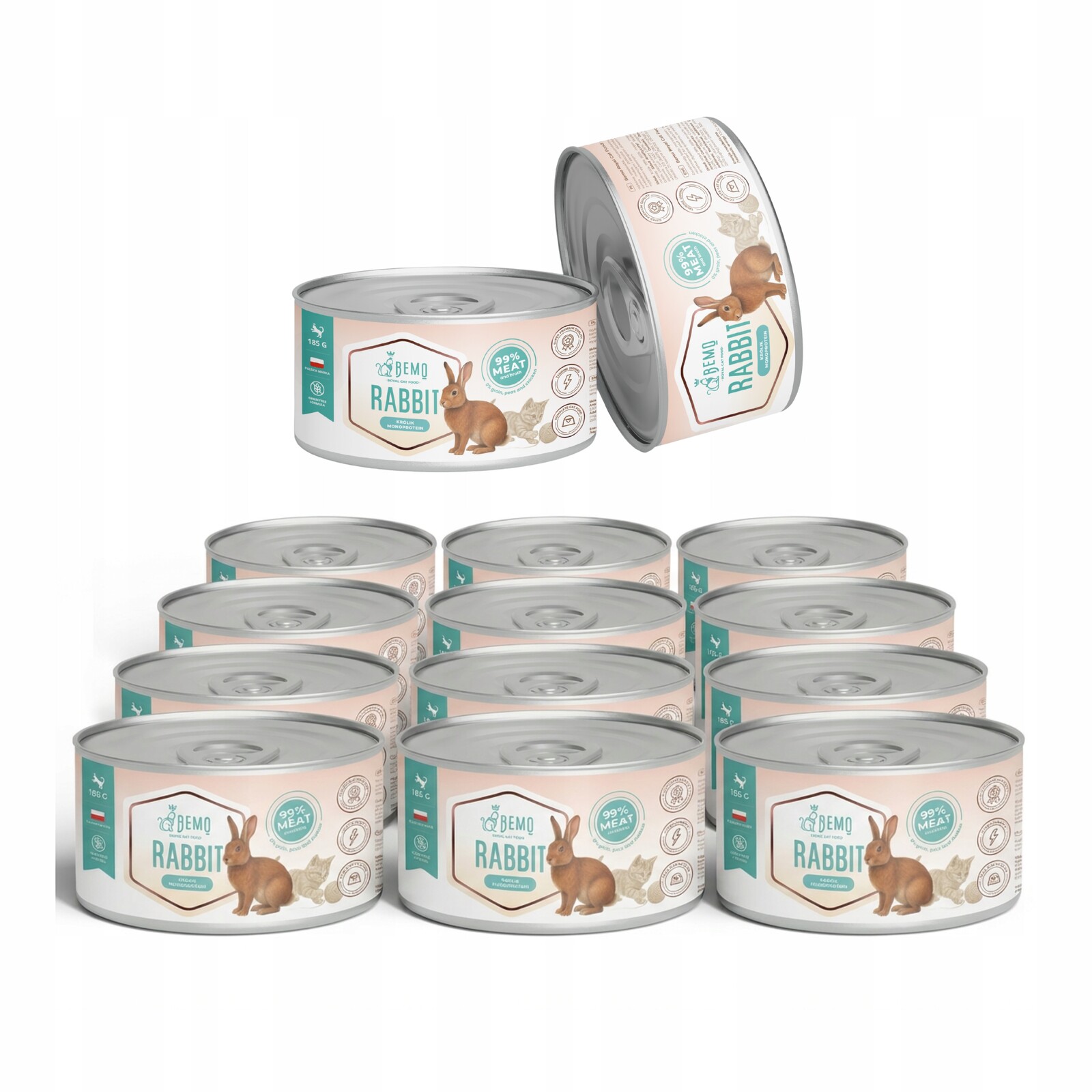 Krmivo mokré pro kočky konzerva 12x185 g Bemo Cat Rabbit králíka hypoalergenní