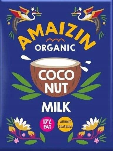 6x Coconut Milk Kokosový Nápoj Bez Gumy Guar Bio 200 ml Amaizin
