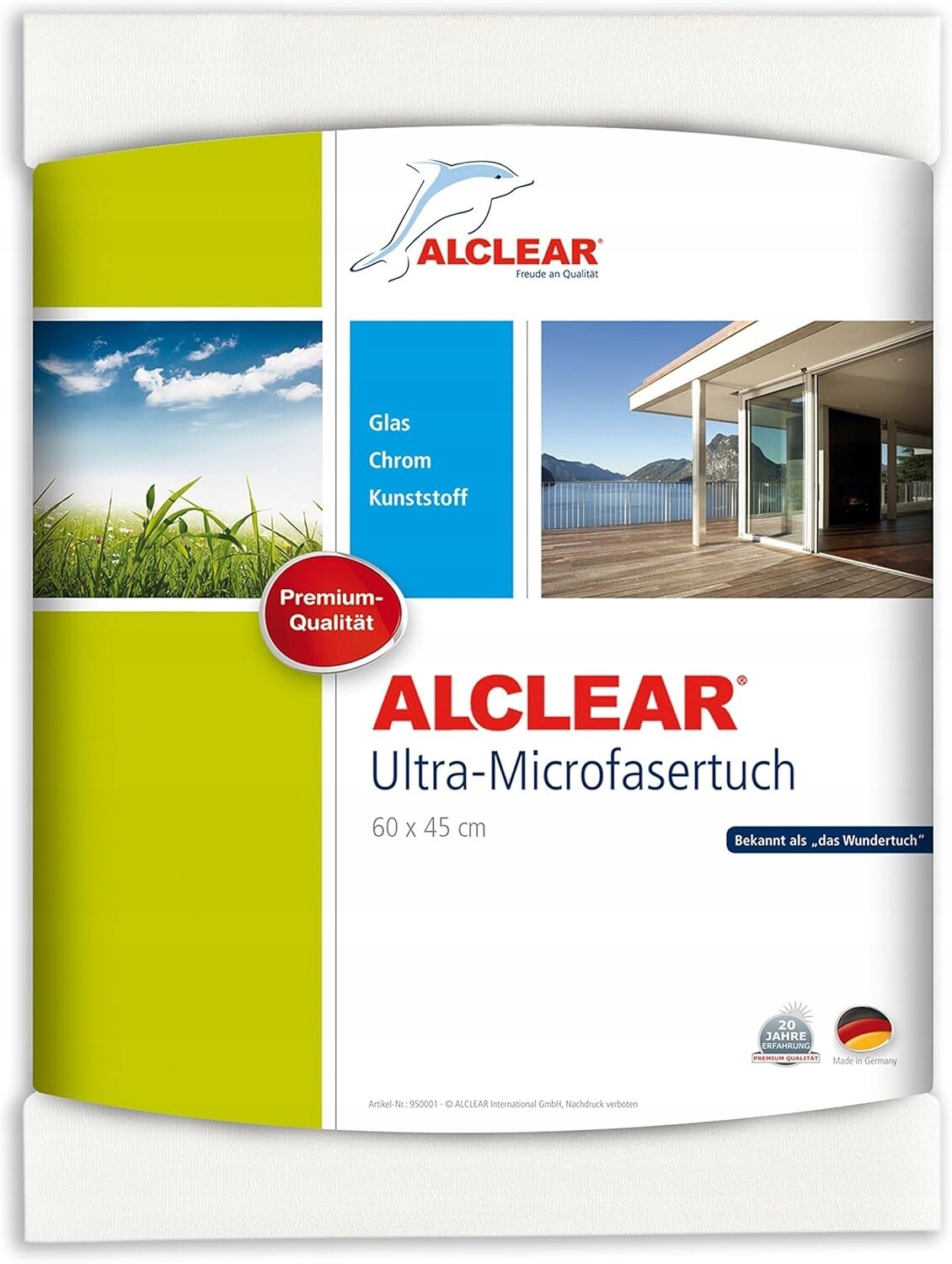 Alclear Utěrka z mikrovlákna Oken Domov Auto bez sušení 60x45 cm Bílá