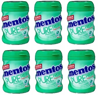 6x 60g žvýkačka Mentos Pure Fresh Spearmint Krabička