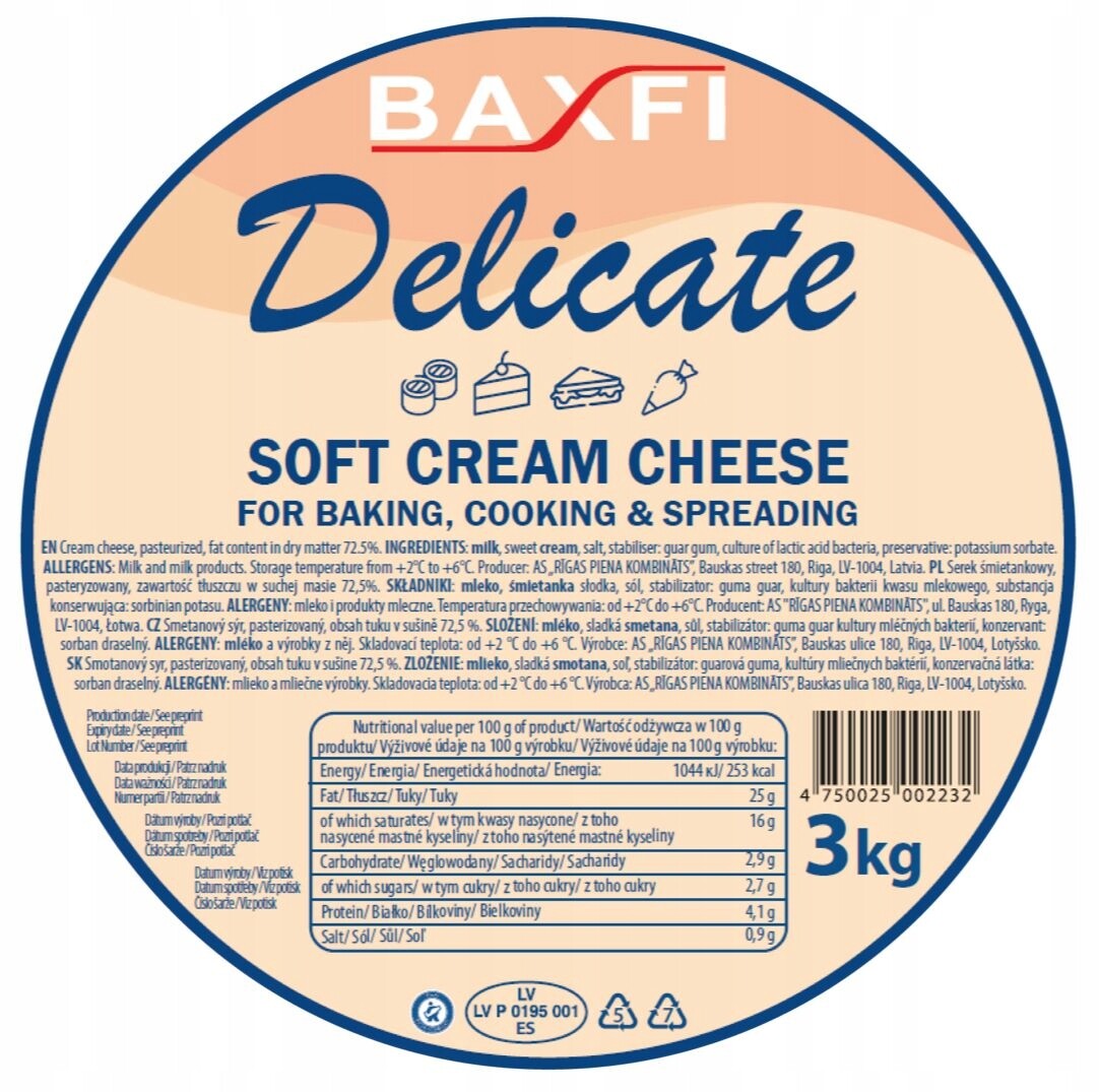 Smetanový sýr Baxfi Delicate Soft Cream Cheese