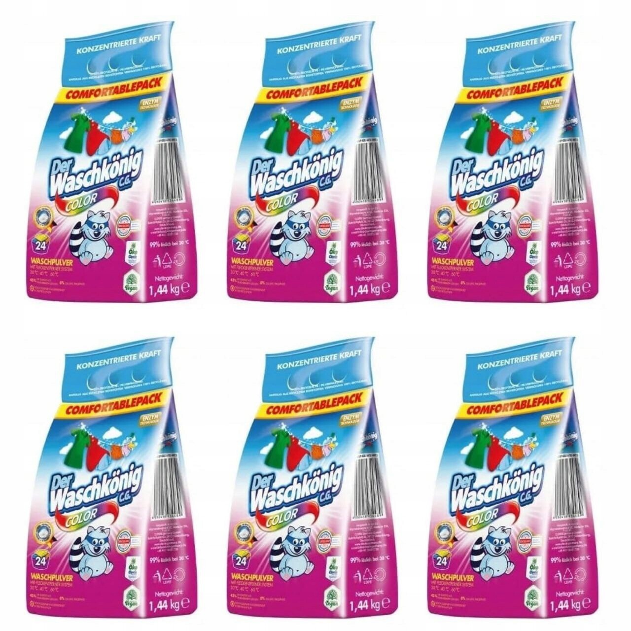 Prášek Na Praní Barevných Tkanin Der Waschkönig Color 1,44 Kg