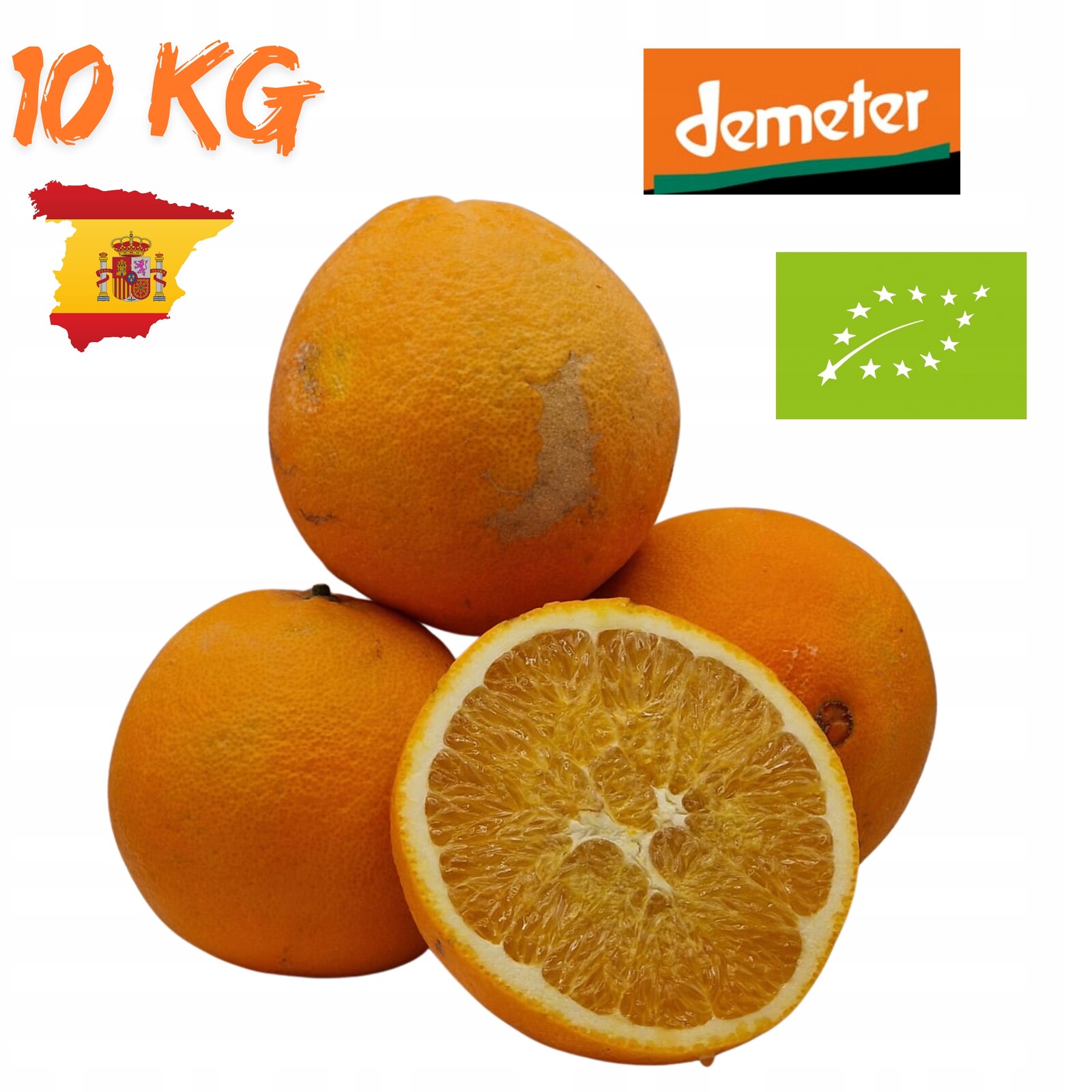 Ekologické pomeranče Demeter 10KG Premium Čerstvé Nevoskované Španělsko