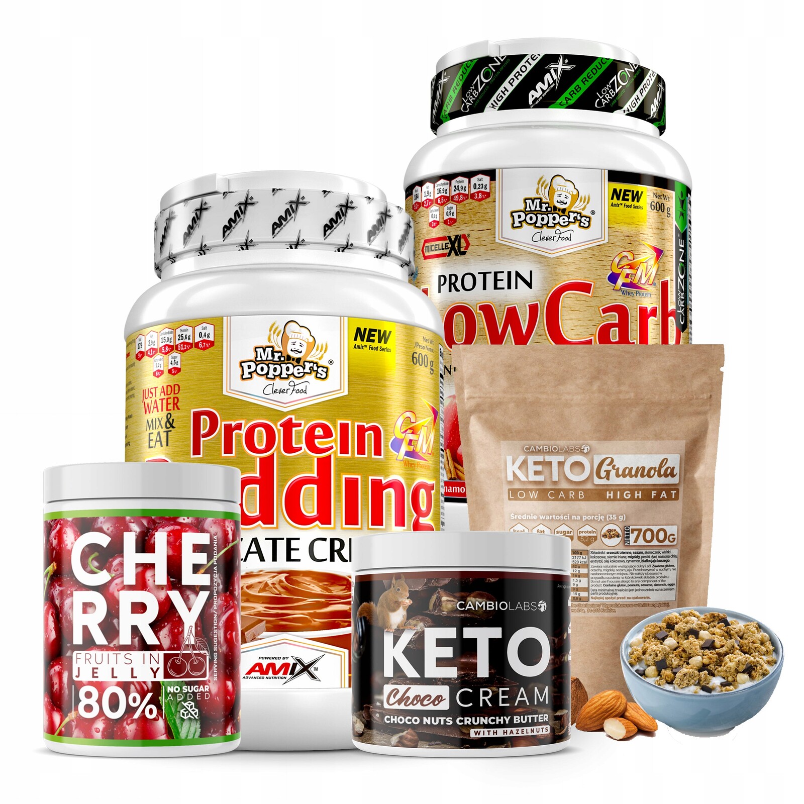 Vysokoproteinové, Fit jídla Sada proteinových svačinek bez cukru dárek