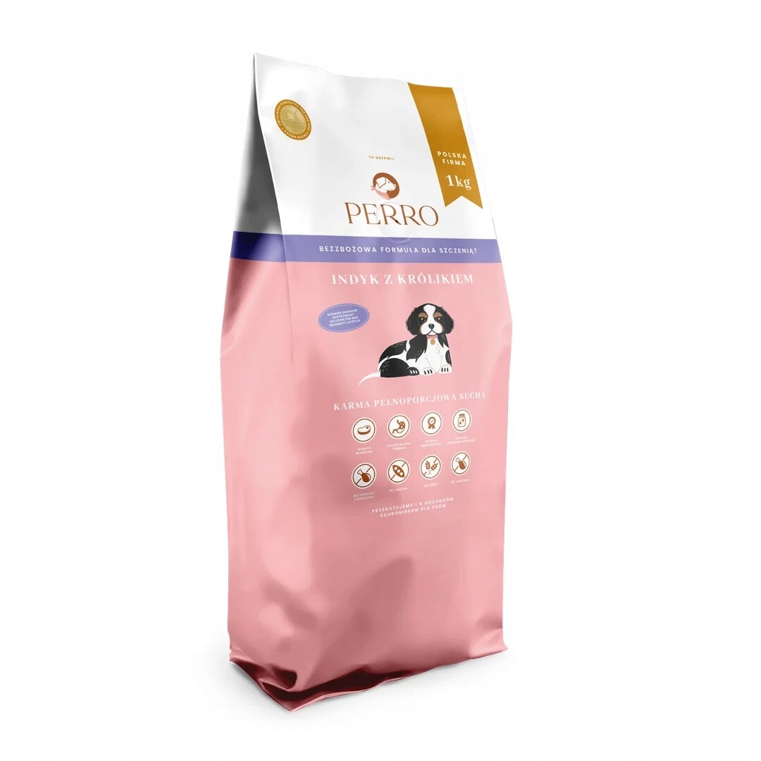 Perro Junior Suché krmivo pro štěňata Krůta s králíkem 1 kg