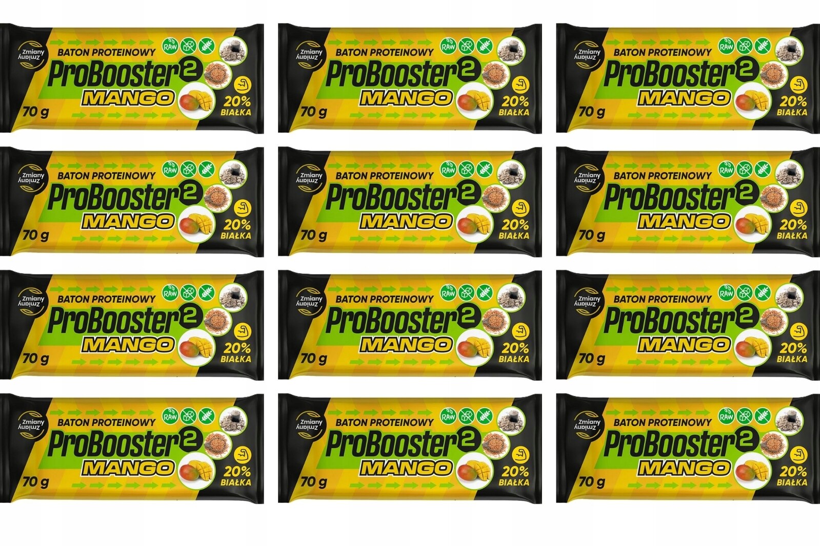 12X Proteinová Tyčinka Probooster 2 Mango 70G Bez Cukru Bez Přírodního Lepku