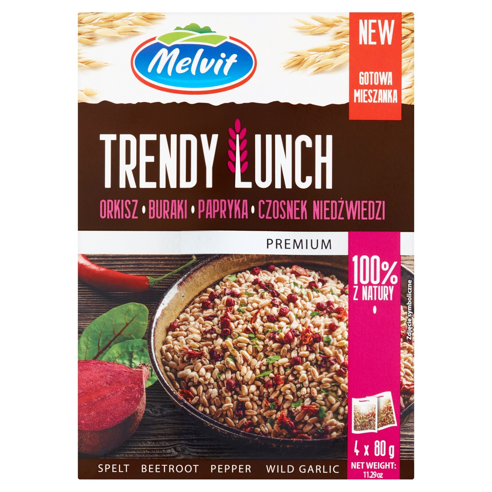 6 x Melvit Premium Trendy Lunch paprika česnek medvědí 320 g (4 x 80 g)