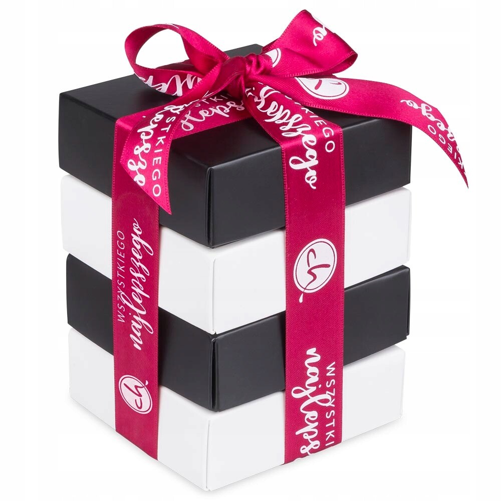 Sada 16 ručně vyrobených pralinek s stuhou a přáním