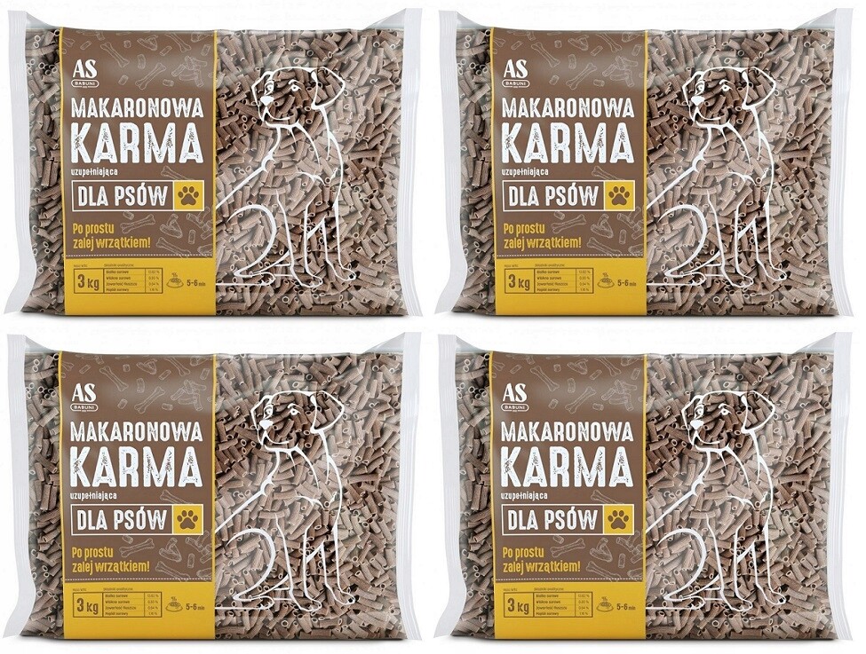 Těstoviny Krmivo pro psa 3 kg As Babuni 4 kusy