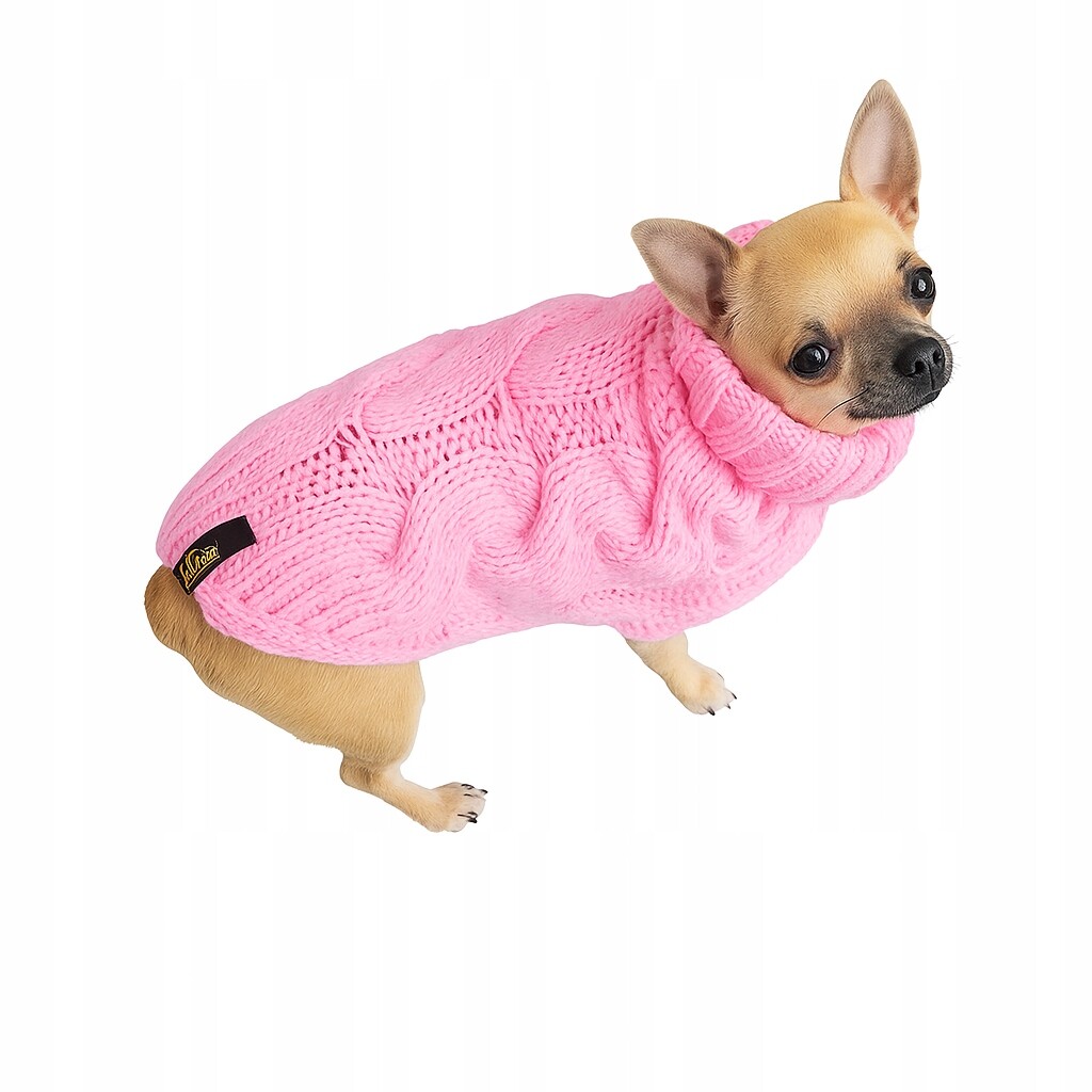 Svetr, obleček pro psa L růžový cop stylový zateplený PositiveCare