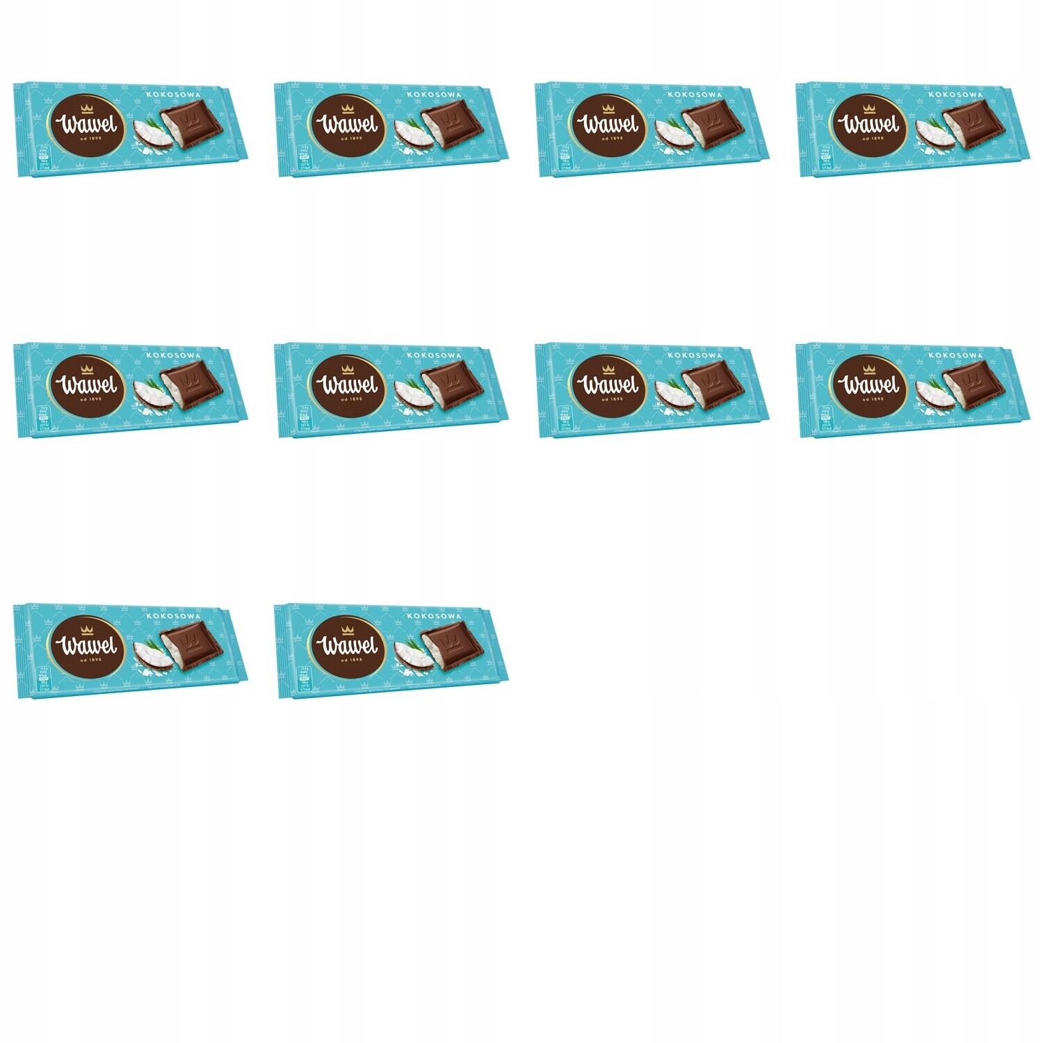 10x 87g kokosová čokoláda Wawel Karton