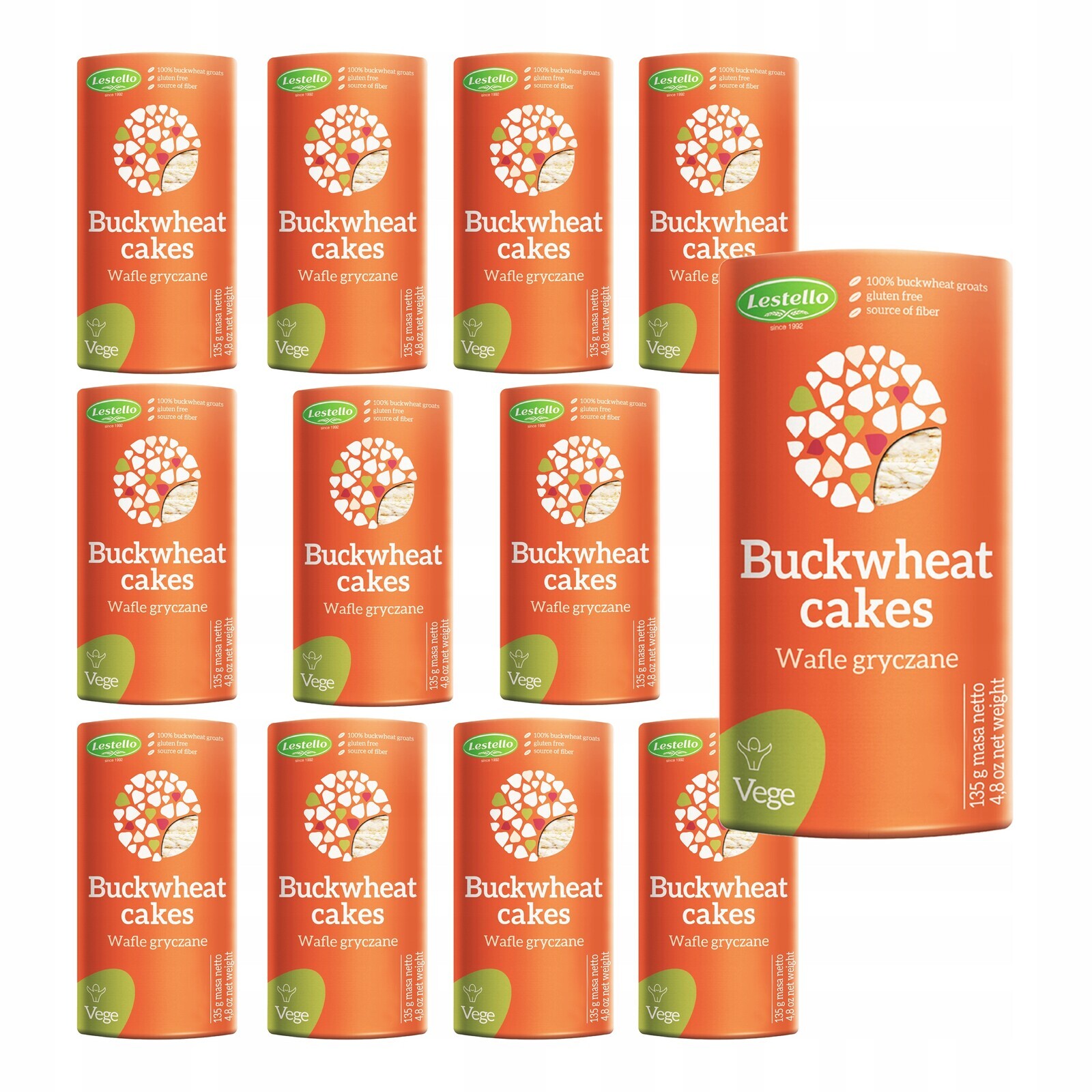 Lestello Pohankové oplatky 12x135 g Sada – bezlepková, zdravá svačinka!