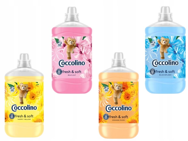 Coccolino tekutá aviváž Fresh & Soft Mix 4x1,7L plyšová hračka