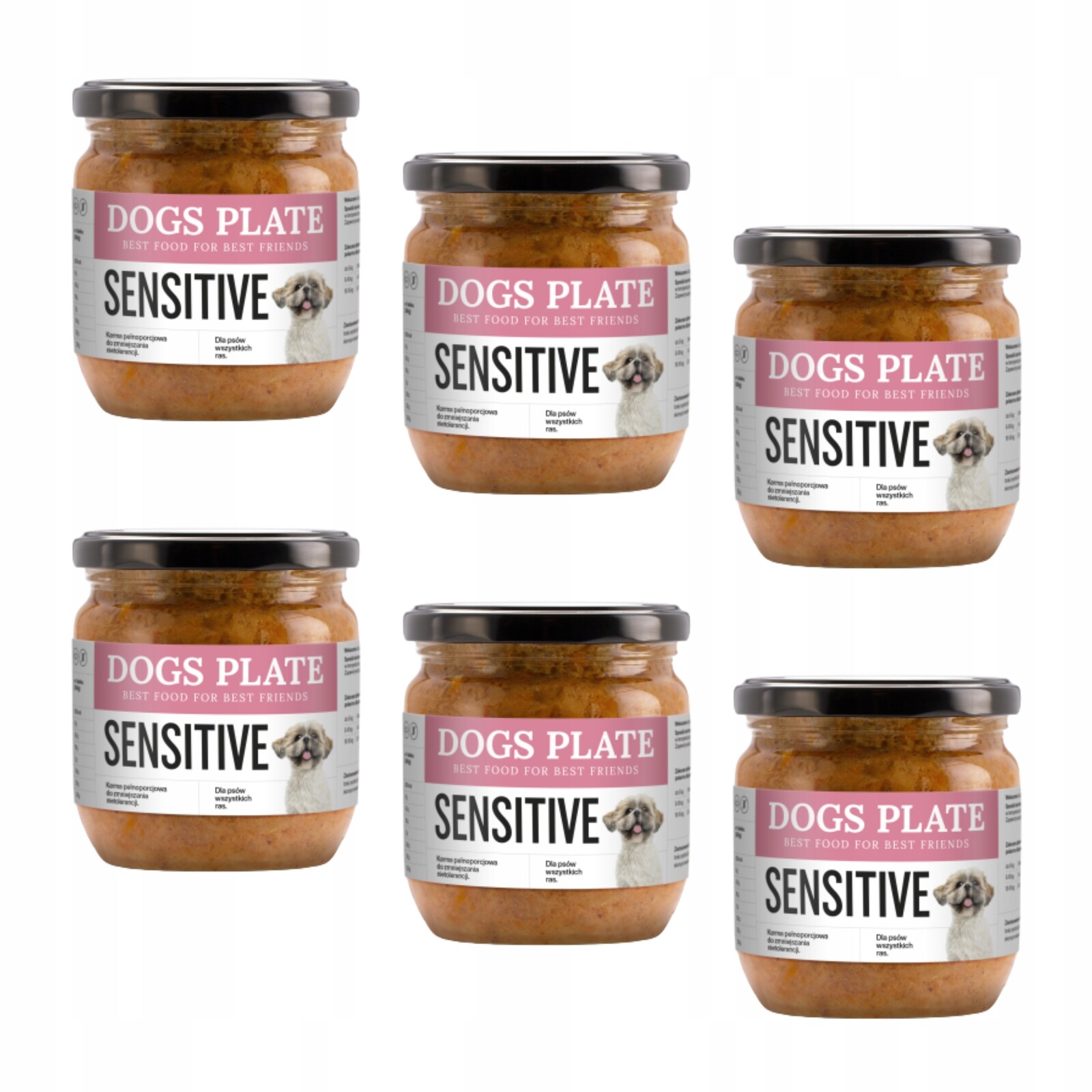 Dogs Plate Sensitive – Monoproteinové Krmivo pro psy z tresky 6x360g Set