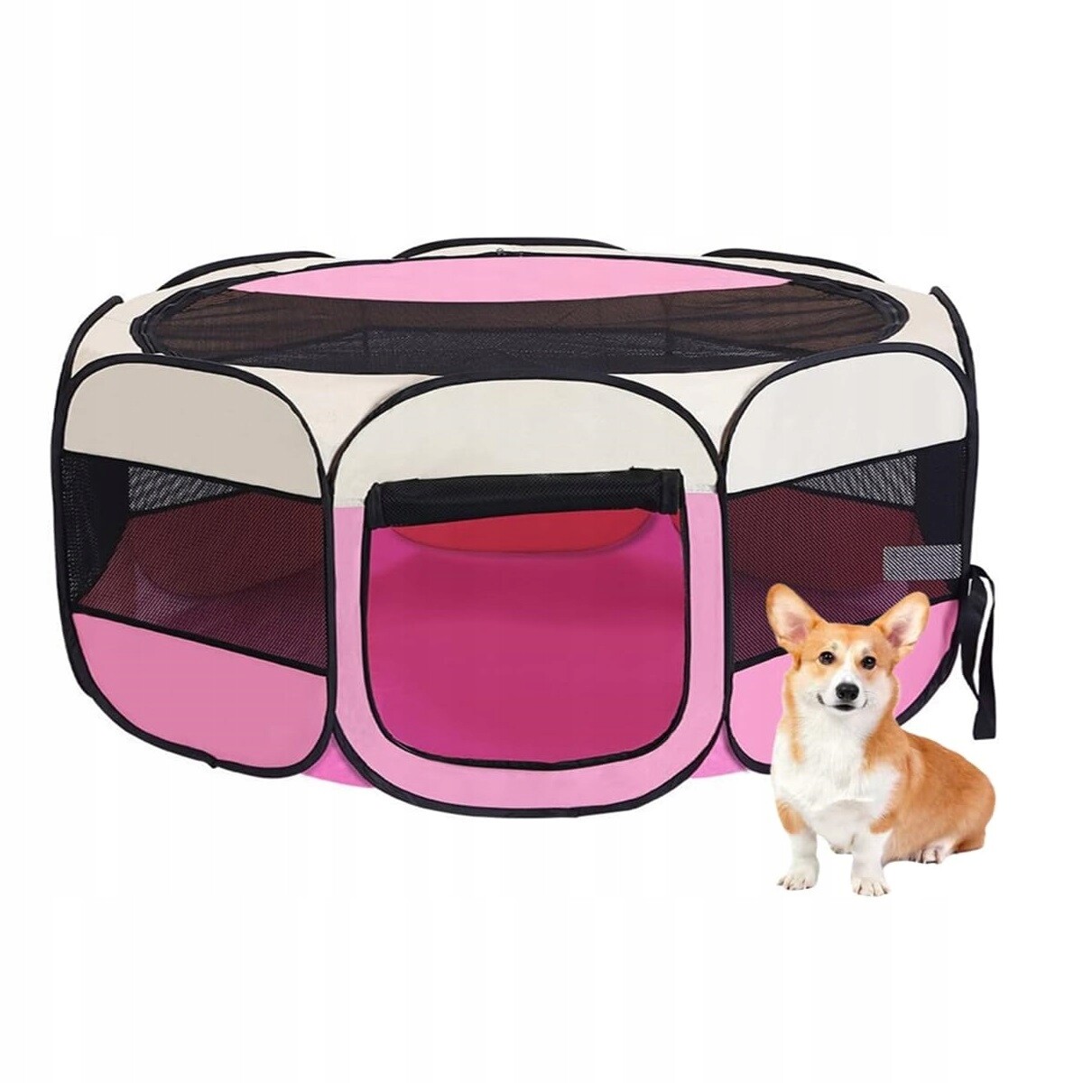 Kotec pro psy a kočky Floving růžová 114x114x58 cm