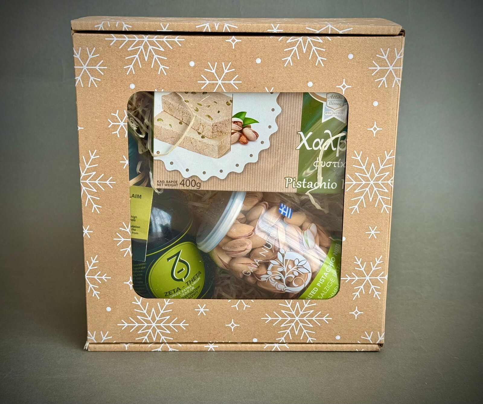 Dárková sada Chutě Řecka s chalvou, pistáciemi a olejem