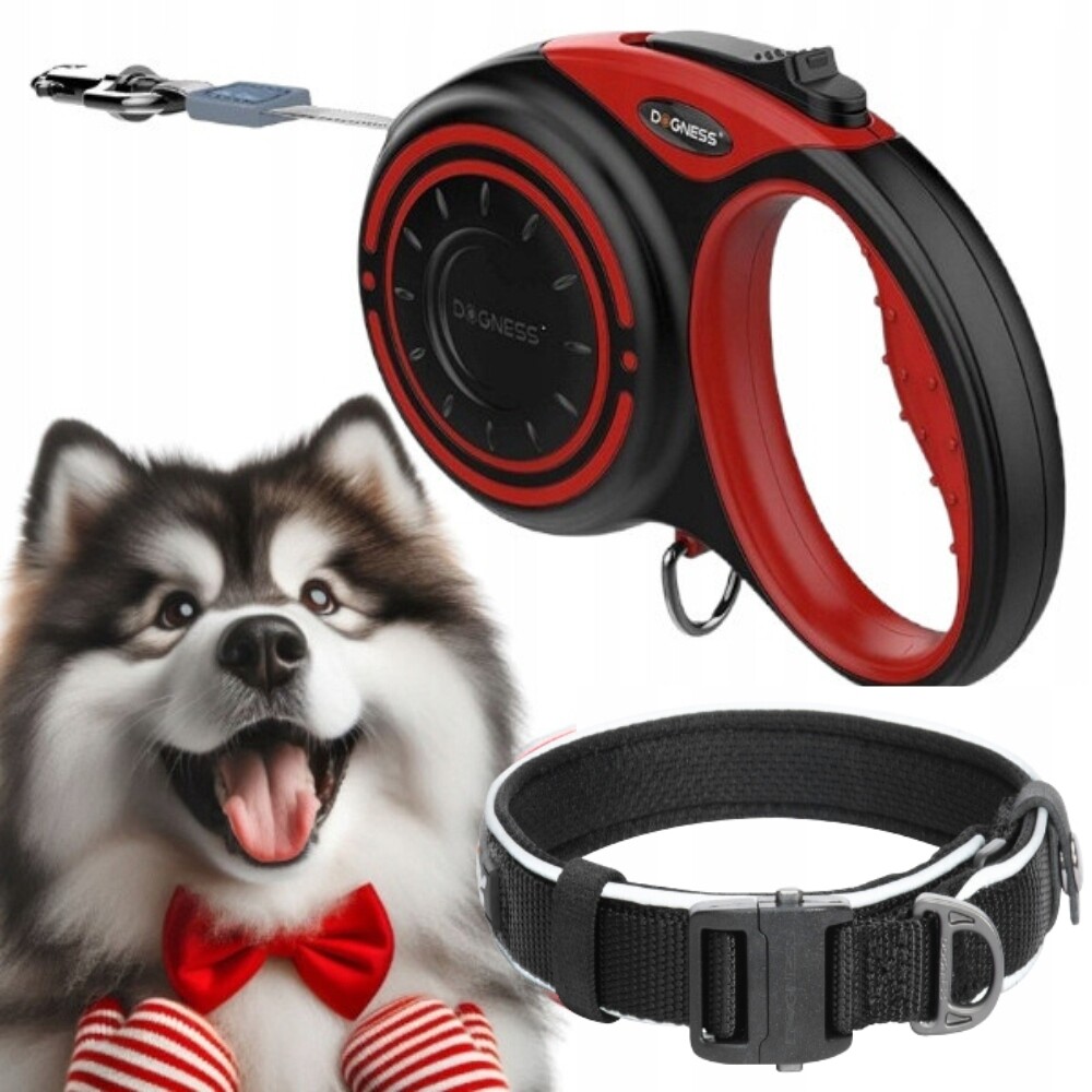 Vodítko Pro Psa automatická Svinovací páska Dogness 5 m do 36 kg obojek L