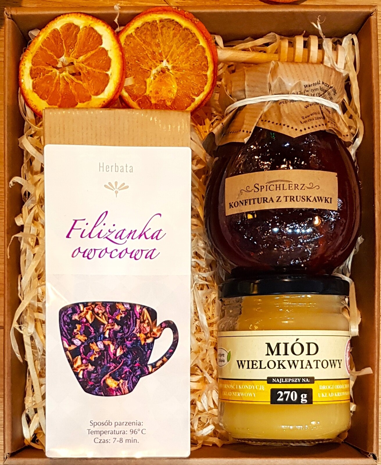 Dárkový Koš Box Dárek Čaj Zavařenina Med